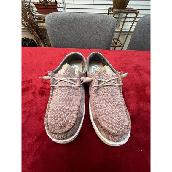Hey Dude WENDY Knit Pink Salt Rose Slip On Shoes Loafer Women Size 6 - Picture 1 of 10